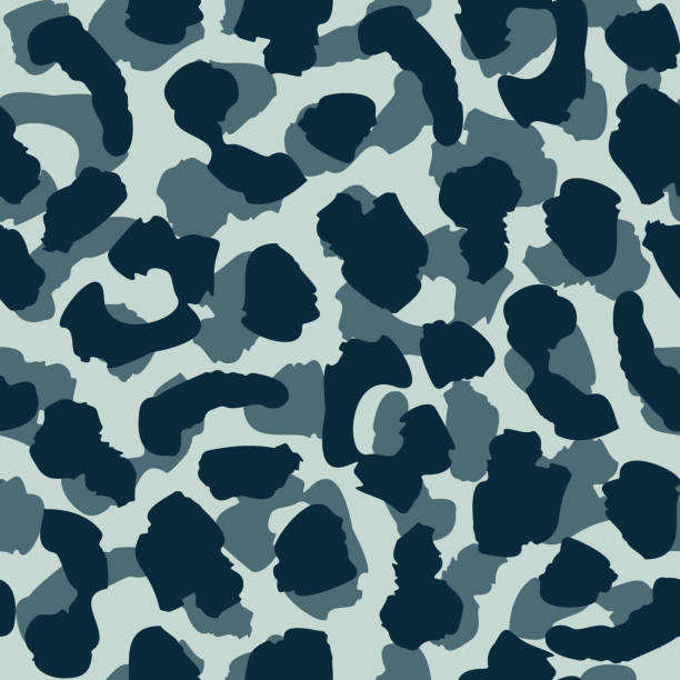 Military Leopard skin seamless pattern design, illustration on green background. Military Leopard skin seamless pattern design, vector illustration on green background. black and white cheetah print stock illustrations