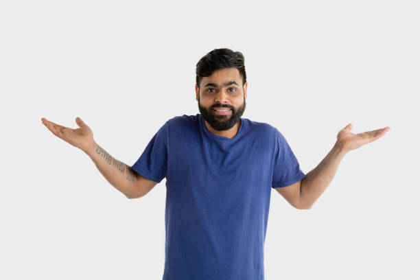 istock Portrait of young man isolated on white studio background 1160775129