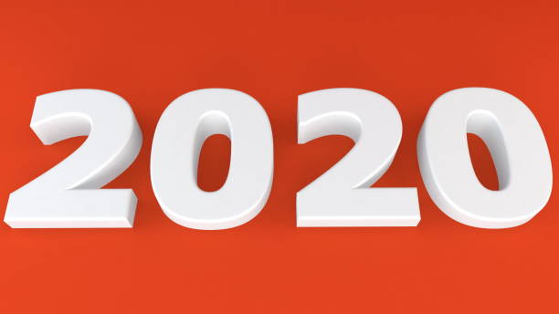 istock New year concept in white color on orange 1160776406
