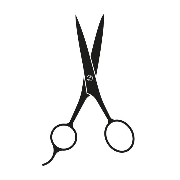 가위 아이콘입니다. 미용사 기호입니다. 벡터 그림입니다. - beauty spa scissors hairstyle beautician stock illustrations