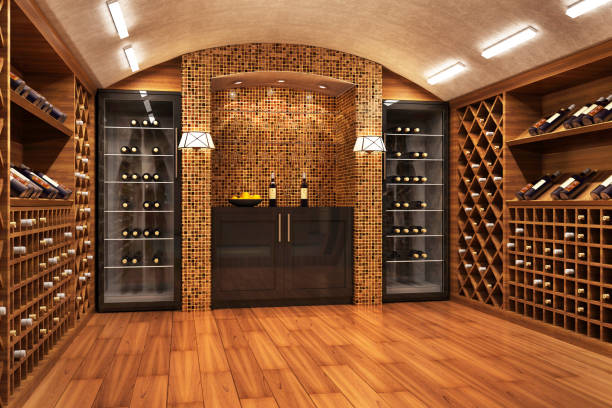 Wine vault stock photo