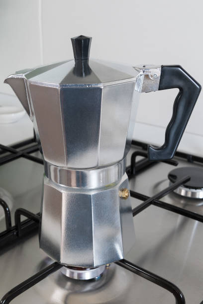 istock Brewing coffee in moka pot, concept of morning routine 1160778608