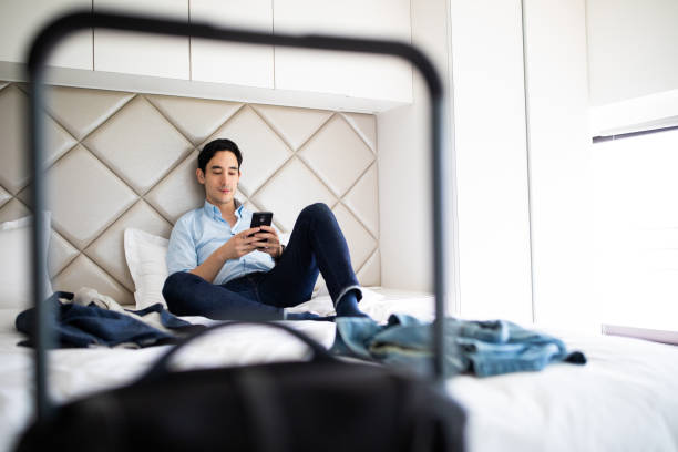 istock Resting after business trip in a hotel room 1160779385