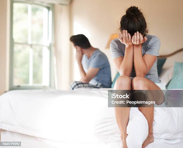Were Driving Each Other Crazy Stock Photo - Download Image Now - Infidelity, Couple - Relationship, Bed - Furniture
