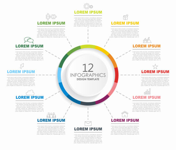 illustrations, cliparts, dessins animés et icônes de modèle de conception infographique avec place pour vos données. illustration de vecteur. - 12