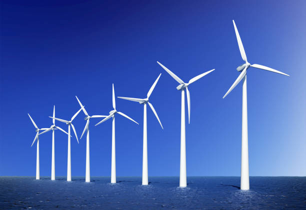 istock Wind turbines at sea 1160783604