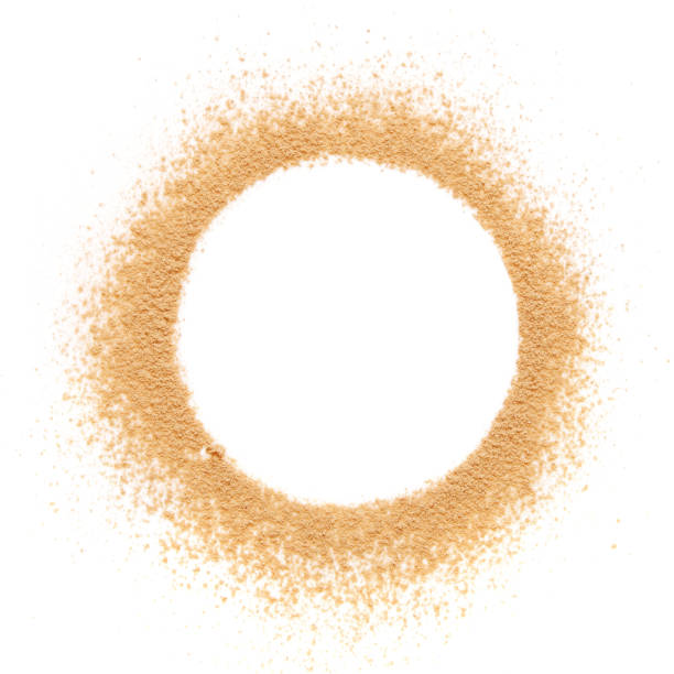 istock Beige crashed face powder for makeup as sample of cosmetic product, isolated on white background - Image 1160784749