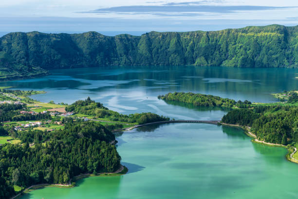 Sete Cidades lake in The Azores stock photo