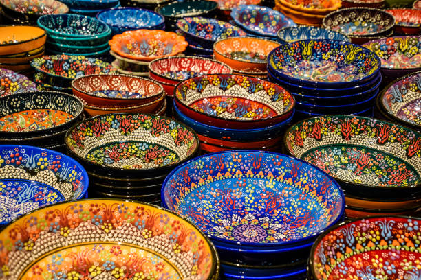 colorful bowls sold in the market