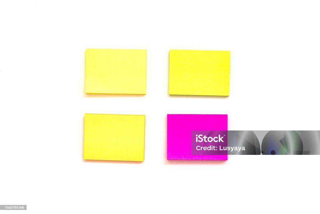 Color Blocks On Paper Blank Multicolored Paper Blocks For Notes On White Background View From ...