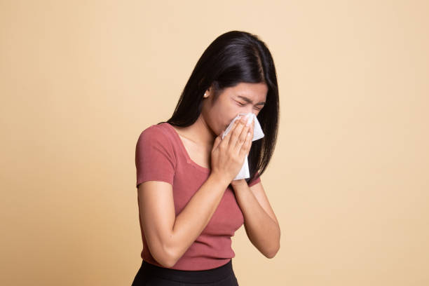 istock Young Asian woman got sick and flu. 1160786931