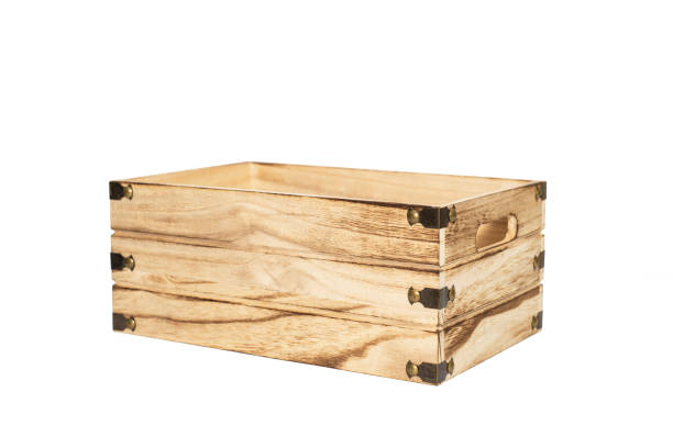 istock Wooden box on white background. 1160790039