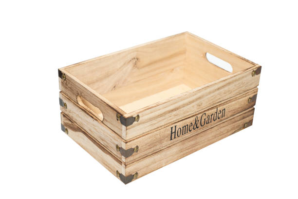istock Wooden box on white background. 1160790202