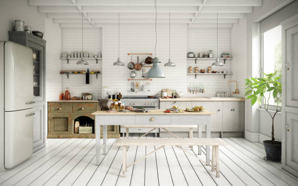 istock Scandinavian Domestic Kitchen and Dining Room 1160790213
