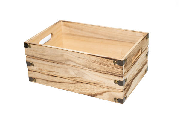 istock Wooden box on white background. 1160790345