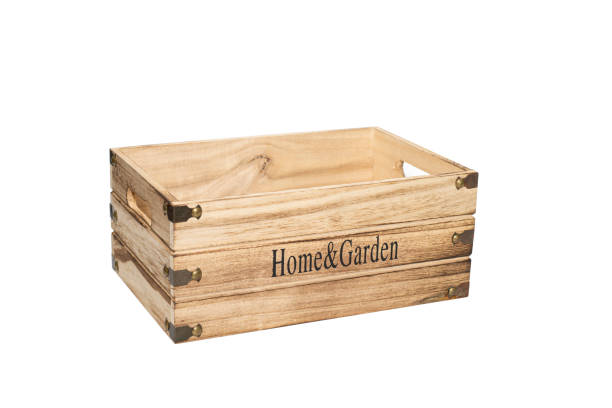 istock Wooden box on white background. 1160790377