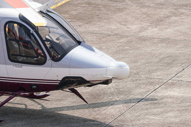 istock Helicopter nose while parking at the bay 1160790475