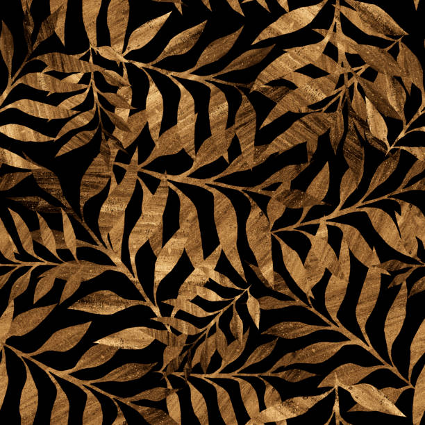 istock leaves with texture of light brown and dark brown on a dark color 1160790532