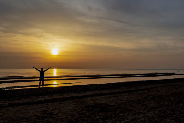 istock Sunrise at an Senigallia beach, Italy 1160793580
