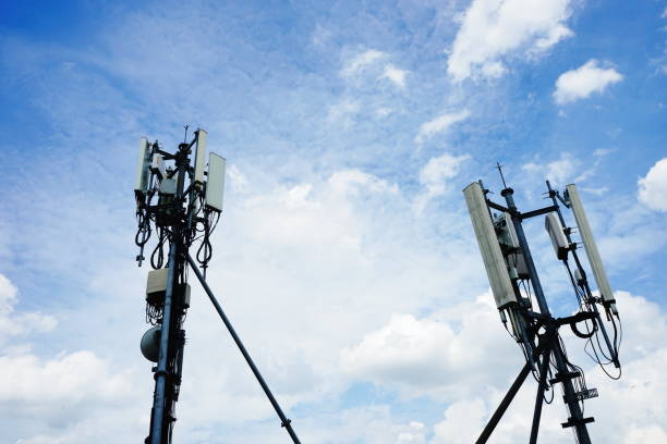 istock Telecommunication tower with clear blue sky 1160795602