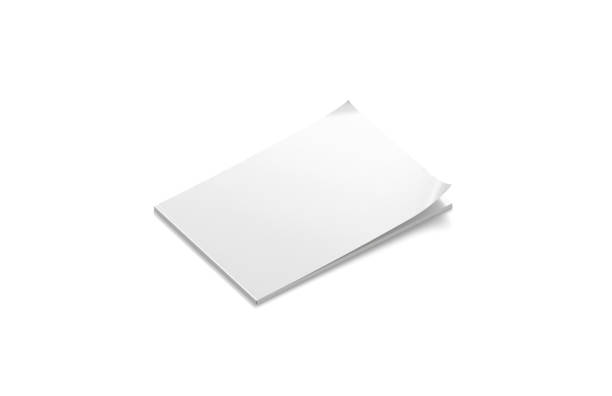 istock Blank white closed magazine mock up, a5 side view 1160796321