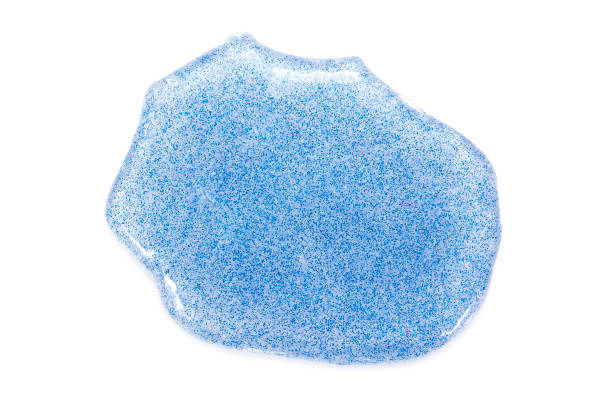 istock Blue slime isolated on white background. Shiny bright blue color slime texture surface background 1160797061