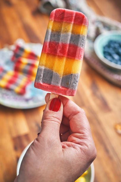 istock Mango, Strawberry, Blueberry Ice Cream on Stick 1160797156