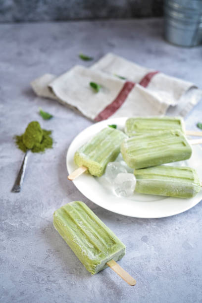 istock Matcha Green Tea Yogurt Ice Cream on Stick 1160797498
