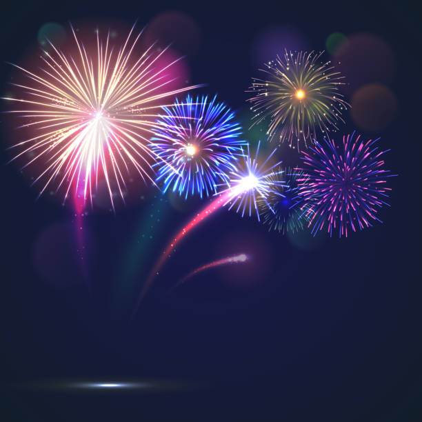 Fireworks Festive Background With Shining Sparks Stock Illustration -  Download Image Now - Firework - Explosive Material, Firework Display, New  Year - iStock