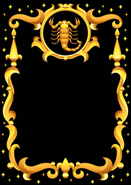 istock Scorpio zodiac sign with golden frame. Horoscope symbol. 1160798536