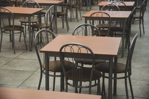 istock Cafe Interior. Coffee shop or cafe simple empty cafe tables 1160799006