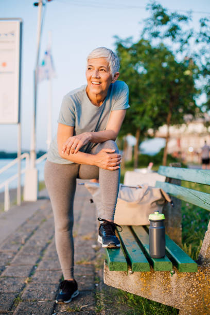 istock Woman leaning on the bench 1160799115