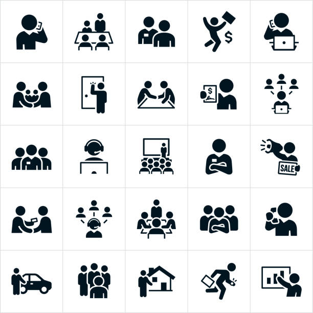 ikony sprzedawców - computer icon business service occupation stock illustrations