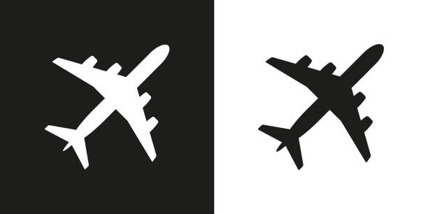 latający samolot. - airplane stock illustrations