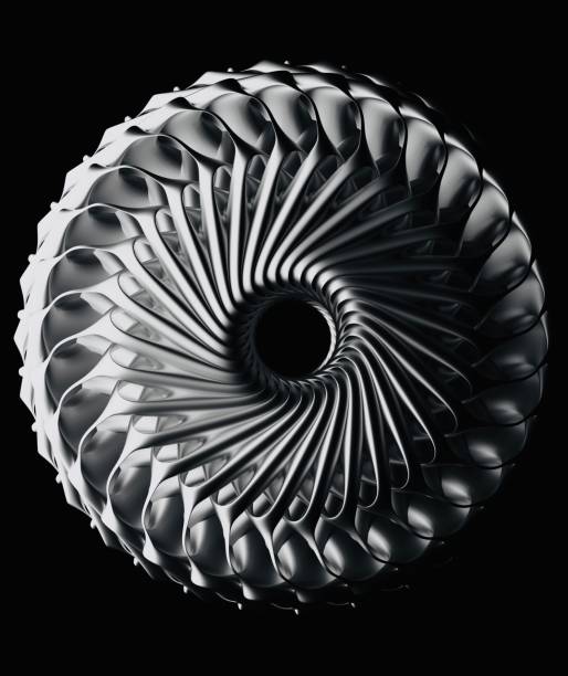 istock 3d render of abstract aircraft turbo engine on black background 1160804819
