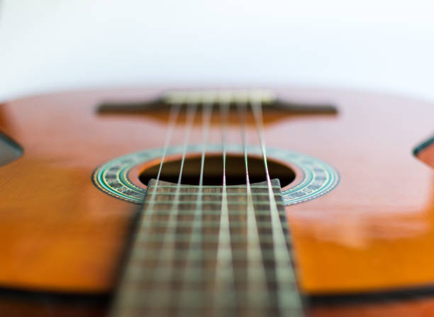 istock Classic acoustic guitar on white background view. 1160805549