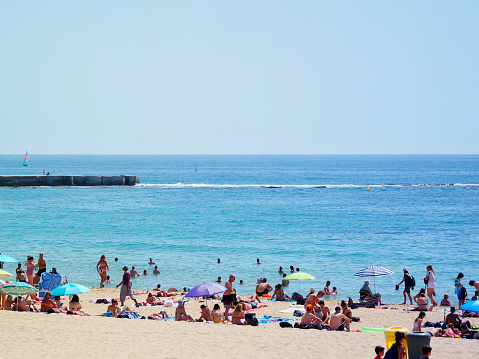 View of Spain Barcelona beach on a summer day