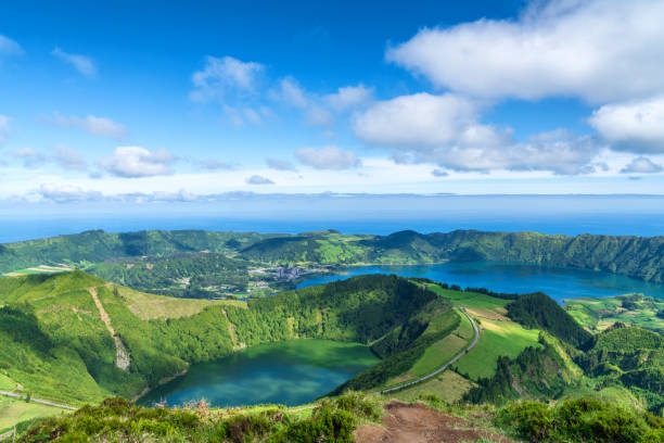 Miradouro da Boca do Inferno (Sete Cidades). Island Sao Miguel