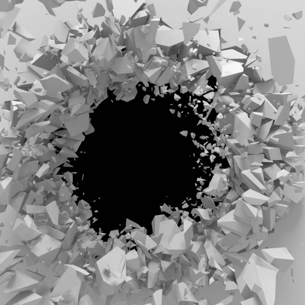 istock Dark cracked broken hole in concrete wall. Grunge background 1160818601