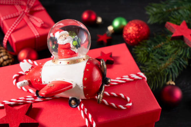 istock Christmas flat lay scene with golden decorations 1160821467