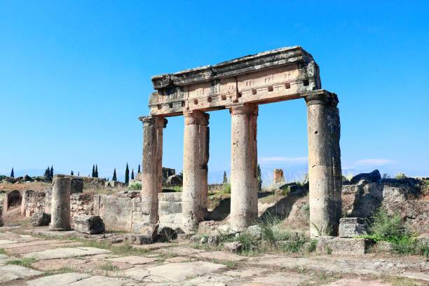 istock Columns on Frontinus street, Hierapolis, Pamukkale, Turkey 1160822430