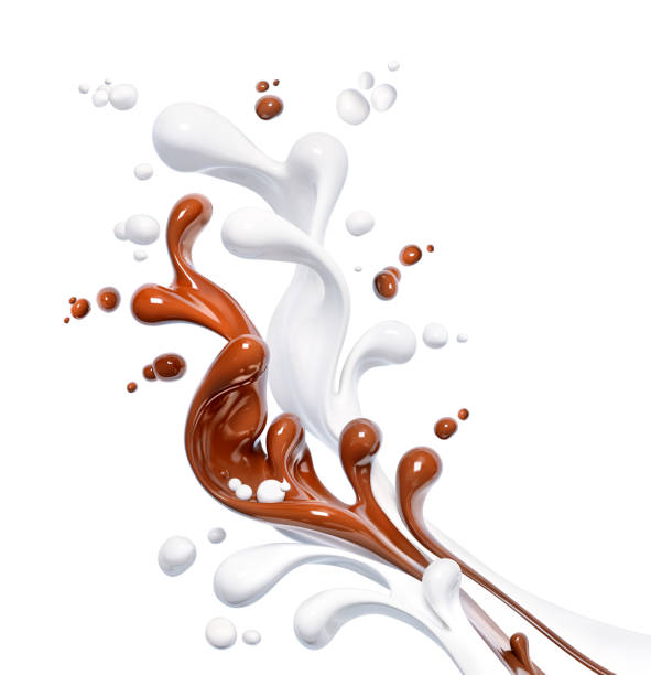 istock Splash of hot chocolate and milk, isolated 3d rendering 1160826615