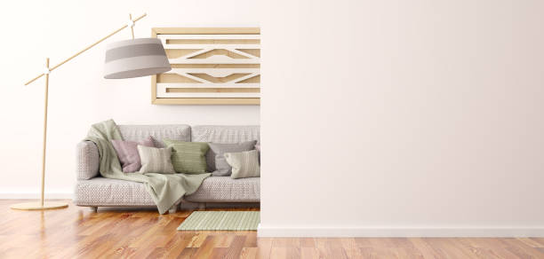 istock Interior design of modern living room with sofa 3d rendering 1160828115