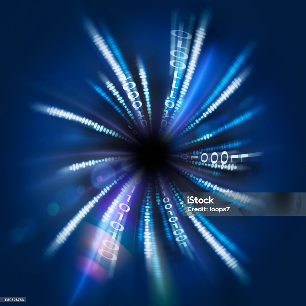 Binary Code Stream Stock Illustration - Download Image Now - Number ...