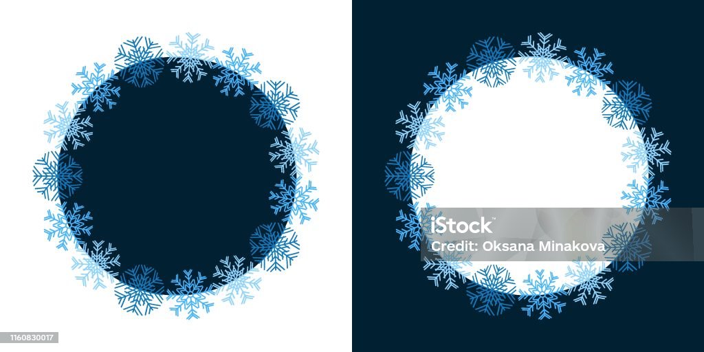 Snowflake Round Function Snowflake Round Frame Stock Illustration - Download Image Now - Art ...