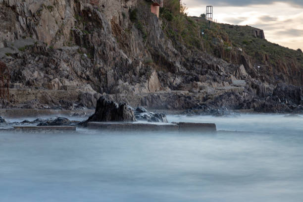 A rock facing the waves