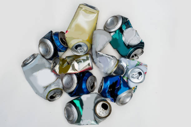 istock old faded tin cans on white background.  Copy space 1160831931
