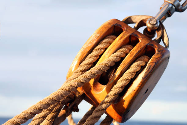 istock Pulley block from an old wooden Sail boat 116083436