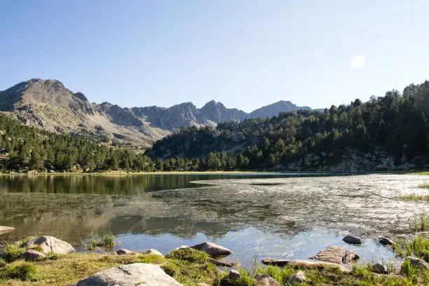 Pessons cirque and lake landscape in the Pyrenees, Andorra