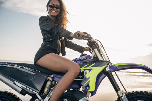 istock Woman on motorbike 1160836899